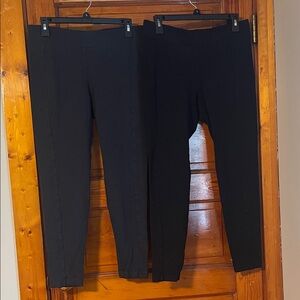 Cabi Black and Dark Gray Leggings Bundle Size Medium